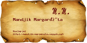 Mandjik Margaréta névjegykártya